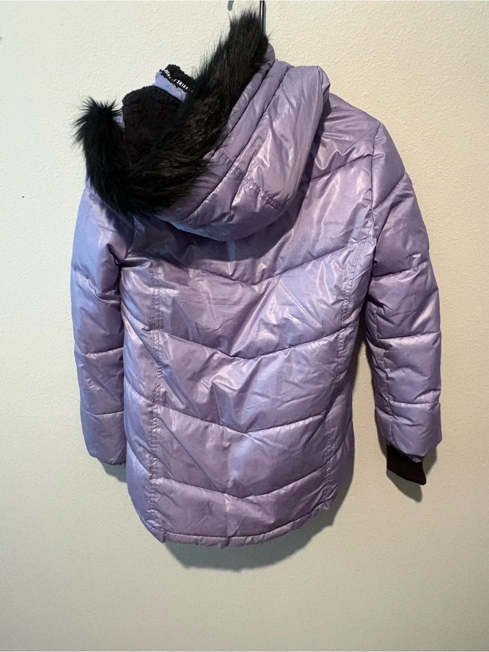 Justice Lavender Quilted Puffer Jacket with Hood